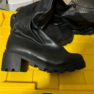 Black Leather Thigh Highs